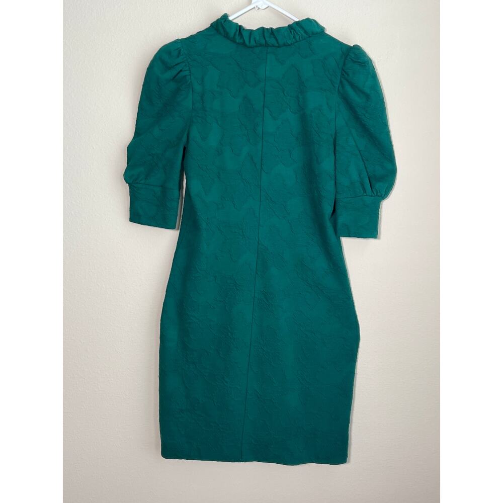 Lilly Pulitzer Elsey Elbow Sleeve Dress – Evergreen Knit Pucker Jacquard, XS - Picture 3 of 4